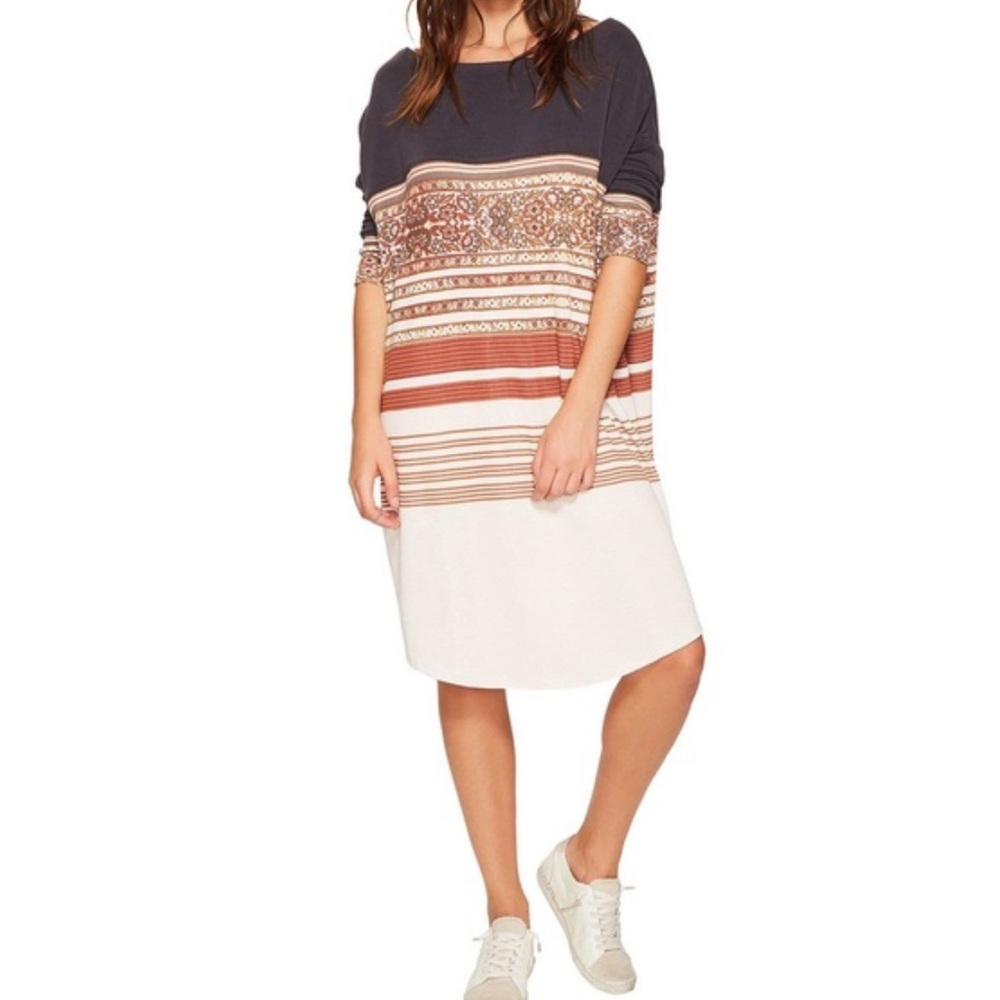 Free People NWT Stepping Out Tunic Striped Floral Dress Size XS